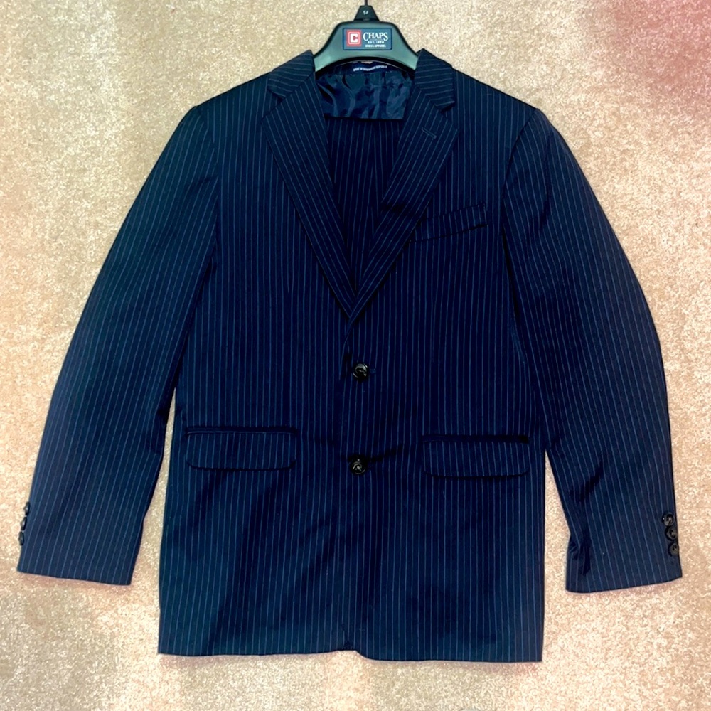 Chaps size 14 Navy pinstriped suit